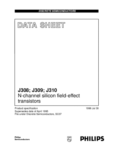 Philips j308-j309-j310  . Electronic Components Datasheets Active components Transistors Philips j308-j309-j310.pdf