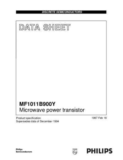 Philips mf1011b900y 2  . Electronic Components Datasheets Active components Transistors Philips mf1011b900y_2.pdf