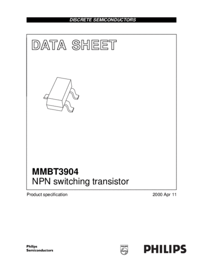 Philips mmbt3904 1  . Electronic Components Datasheets Active components Transistors Philips mmbt3904_1.pdf