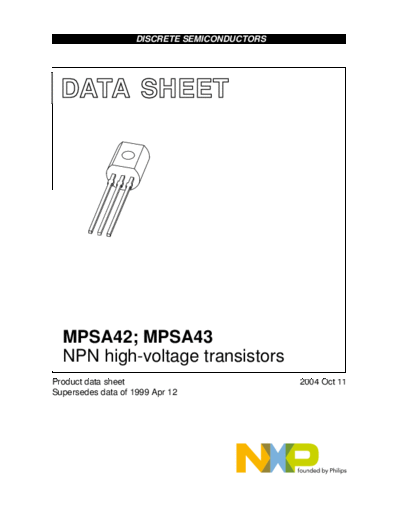 Philips mpsa42 mpsa43 2  . Electronic Components Datasheets Active components Transistors Philips mpsa42_mpsa43_2.pdf