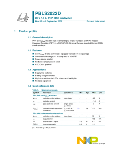 Philips pbls2022d  . Electronic Components Datasheets Active components Transistors Philips pbls2022d.pdf