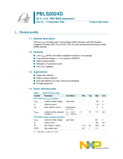 Philips pbls2024d  . Electronic Components Datasheets Active components Transistors Philips pbls2024d.pdf