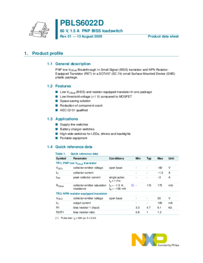 . Electronic Components Datasheets pbls6022d  . Electronic Components Datasheets Active components Transistors Philips pbls6022d.pdf