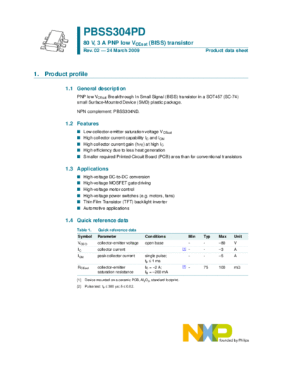 Philips pbss304pd  . Electronic Components Datasheets Active components Transistors Philips pbss304pd.pdf