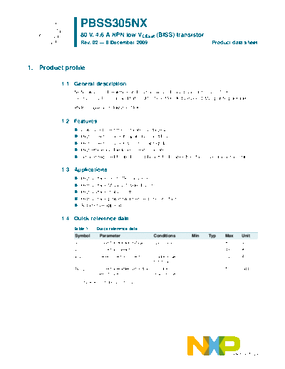 Philips pbss305nx  . Electronic Components Datasheets Active components Transistors Philips pbss305nx.pdf