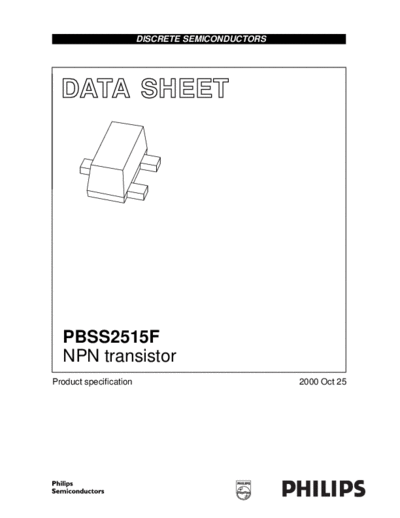 Philips pbss2515f 1  . Electronic Components Datasheets Active components Transistors Philips pbss2515f_1.pdf