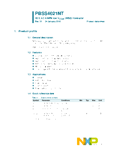 Philips pbss4021nt  . Electronic Components Datasheets Active components Transistors Philips pbss4021nt.pdf