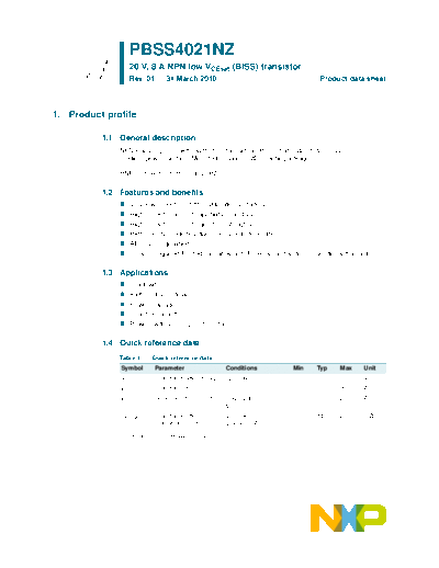 Philips pbss4021nz  . Electronic Components Datasheets Active components Transistors Philips pbss4021nz.pdf