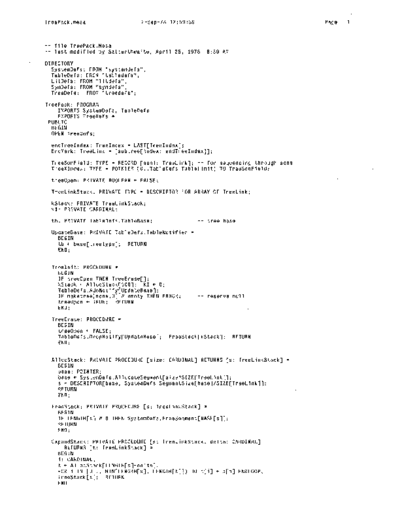 xerox TreePack.mesa Sep78  xerox mesa 4.0_1978 listing Mesa_4_Compiler TreePack.mesa_Sep78.pdf