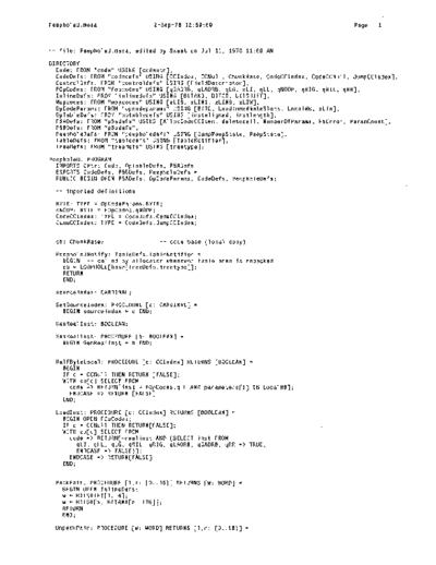 xerox PeepholeU.mesa Sep78  xerox mesa 4.0_1978 listing Mesa_4_Compiler PeepholeU.mesa_Sep78.pdf
