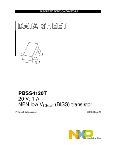Philips pbss4120t  . Electronic Components Datasheets Active components Transistors Philips pbss4120t.pdf