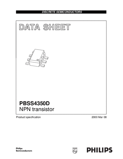 Philips pbss4350d 1  . Electronic Components Datasheets Active components Transistors Philips pbss4350d_1.pdf