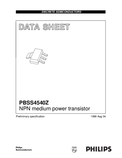 Philips pbss4540z 1  . Electronic Components Datasheets Active components Transistors Philips pbss4540z_1.pdf