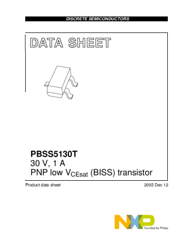 Philips pbss5130t  . Electronic Components Datasheets Active components Transistors Philips pbss5130t.pdf