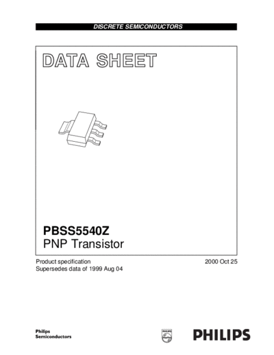 Philips pbss5540z 2  . Electronic Components Datasheets Active components Transistors Philips pbss5540z_2.pdf