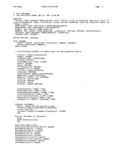 xerox Code.mesa Sep78  xerox mesa 4.0_1978 listing Mesa_4_Compiler Code.mesa_Sep78.pdf
