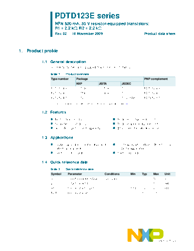 Philips pdtd123e ser  . Electronic Components Datasheets Active components Transistors Philips pdtd123e_ser.pdf