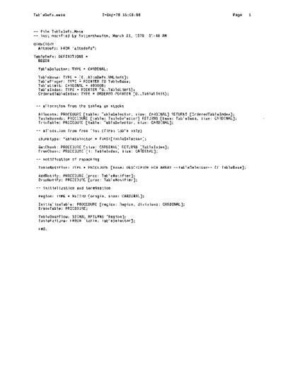 xerox TableDefs.mesa Sep78  xerox mesa 4.0_1978 listing Mesa_4_System TableDefs.mesa_Sep78.pdf