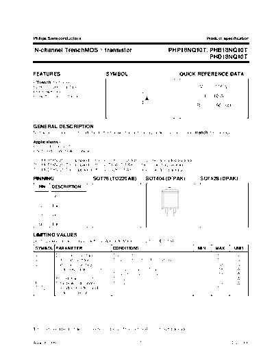 Philips phb18nq10t phd18nq10t php18nq10t  . Electronic Components Datasheets Active components Transistors Philips phb18nq10t_phd18nq10t_php18nq10t.pdf