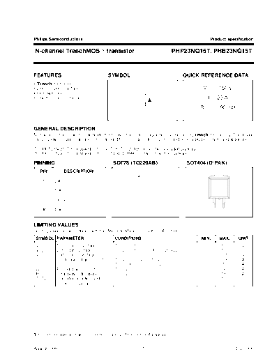 Philips phb23nq15t php23nq15t 1  . Electronic Components Datasheets Active components Transistors Philips phb23nq15t_php23nq15t_1.pdf