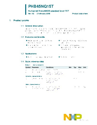 Philips phb45nq15t  . Electronic Components Datasheets Active components Transistors Philips phb45nq15t.pdf