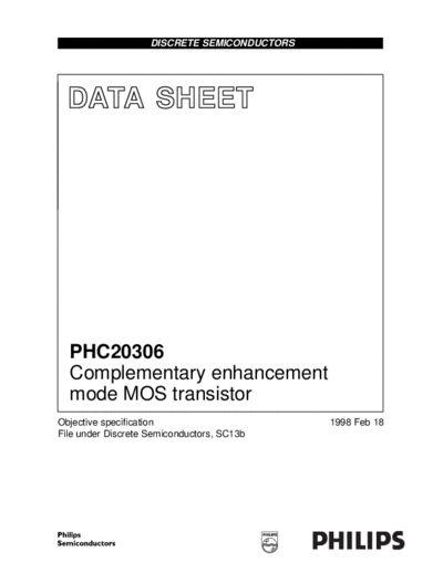 Philips phc20306 1  . Electronic Components Datasheets Active components Transistors Philips phc20306_1.pdf