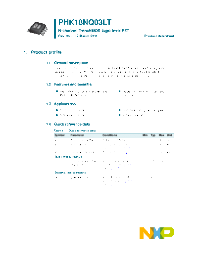 Philips phk18nq03lt  . Electronic Components Datasheets Active components Transistors Philips phk18nq03lt.pdf