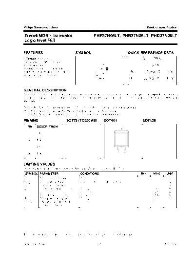 Philips php37n06lt 3  . Electronic Components Datasheets Active components Transistors Philips php37n06lt_3.pdf