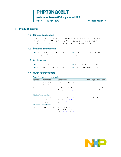 Philips php79nq08lt  . Electronic Components Datasheets Active components Transistors Philips php79nq08lt.pdf