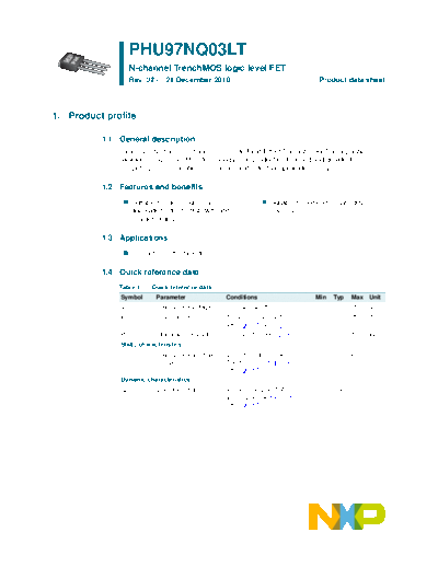 Philips phu97nq03lt  . Electronic Components Datasheets Active components Transistors Philips phu97nq03lt.pdf