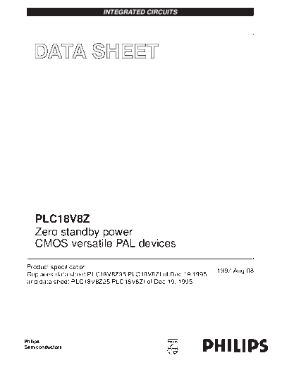 Philips plc18v8z  . Electronic Components Datasheets Active components Transistors Philips plc18v8z.pdf