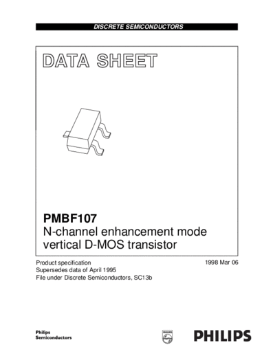 Philips pmbf107 3  . Electronic Components Datasheets Active components Transistors Philips pmbf107_3.pdf