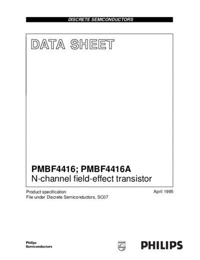 Philips pmbf4416 pmbf4416a cnv 2  . Electronic Components Datasheets Active components Transistors Philips pmbf4416_pmbf4416a_cnv_2.pdf