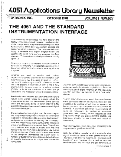 Tektronix Tekniques Vol 1 No 01 Oct 1976  Tektronix tekniques vol1 Tekniques_Vol_1_No_01_Oct_1976.pdf