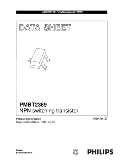 Philips pmbt2369 3  . Electronic Components Datasheets Active components Transistors Philips pmbt2369_3.pdf