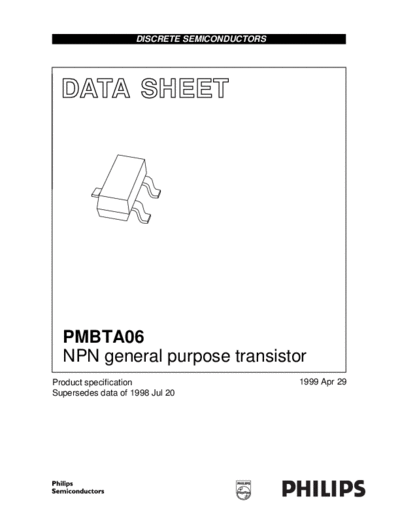 Philips pmbta06 4  . Electronic Components Datasheets Active components Transistors Philips pmbta06_4.pdf