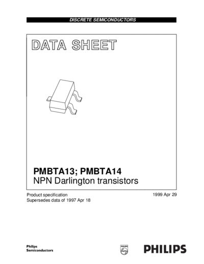 Philips pmbta13 14 4  . Electronic Components Datasheets Active components Transistors Philips pmbta13_14_4.pdf