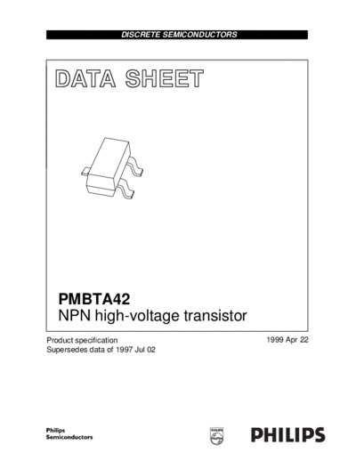 Philips pmbta42 3  . Electronic Components Datasheets Active components Transistors Philips pmbta42_3.pdf