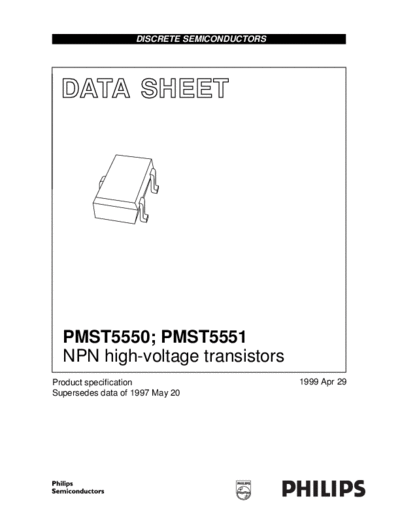 Philips pmst5550 pmst5551 4  . Electronic Components Datasheets Active components Transistors Philips pmst5550_pmst5551_4.pdf