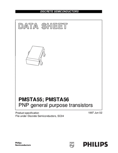 Philips pmsta55  . Electronic Components Datasheets Active components Transistors Philips pmsta55.pdf