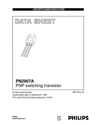 . Electronic Components Datasheets pn2907a cnv 2  . Electronic Components Datasheets Active components Transistors Philips pn2907a_cnv_2.pdf