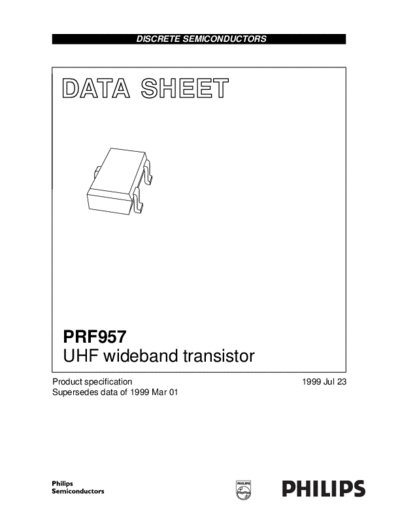 Philips prf957  . Electronic Components Datasheets Active components Transistors Philips prf957.pdf