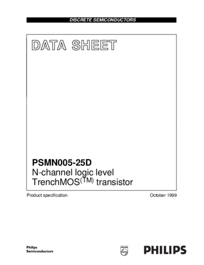 Philips psmn005-25d hg 5  . Electronic Components Datasheets Active components Transistors Philips psmn005-25d_hg_5.pdf