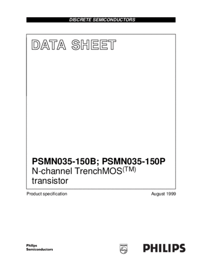 Philips psmn035-150 series hg 3  . Electronic Components Datasheets Active components Transistors Philips psmn035-150_series_hg_3.pdf