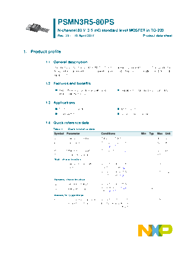 Philips psmn3r5-80ps  . Electronic Components Datasheets Active components Transistors Philips psmn3r5-80ps.pdf