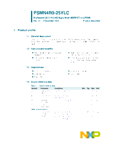 Philips psmn4r0-25ylc  . Electronic Components Datasheets Active components Transistors Philips psmn4r0-25ylc.pdf