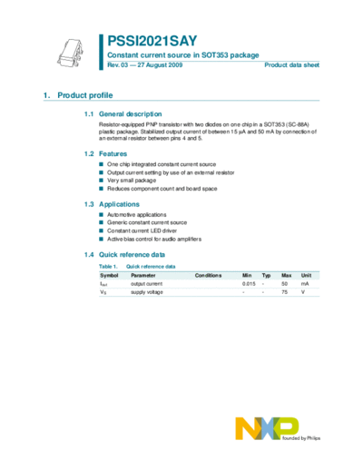 Philips pssi2021say  . Electronic Components Datasheets Active components Transistors Philips pssi2021say.pdf