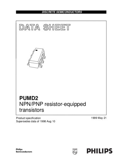 Philips pumd2 3  . Electronic Components Datasheets Active components Transistors Philips pumd2_3.pdf