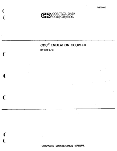 cdc 74879600D   Emulation Coupler DY159-A Hardware Maintenance Sep79  . Rare and Ancient Equipment cdc cyber comm 2550 74879600D_CDC_Emulation_Coupler_DY159-A_Hardware_Maintenance_Sep79.pdf