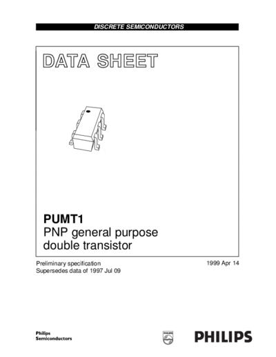 . Electronic Components Datasheets pumt1 3  . Electronic Components Datasheets Active components Transistors Philips pumt1_3.pdf